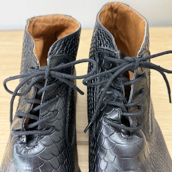 J.M. Weston Lace Up Python Snake Ankle Boots Men Size 42 Black Leather Luxury main image 4